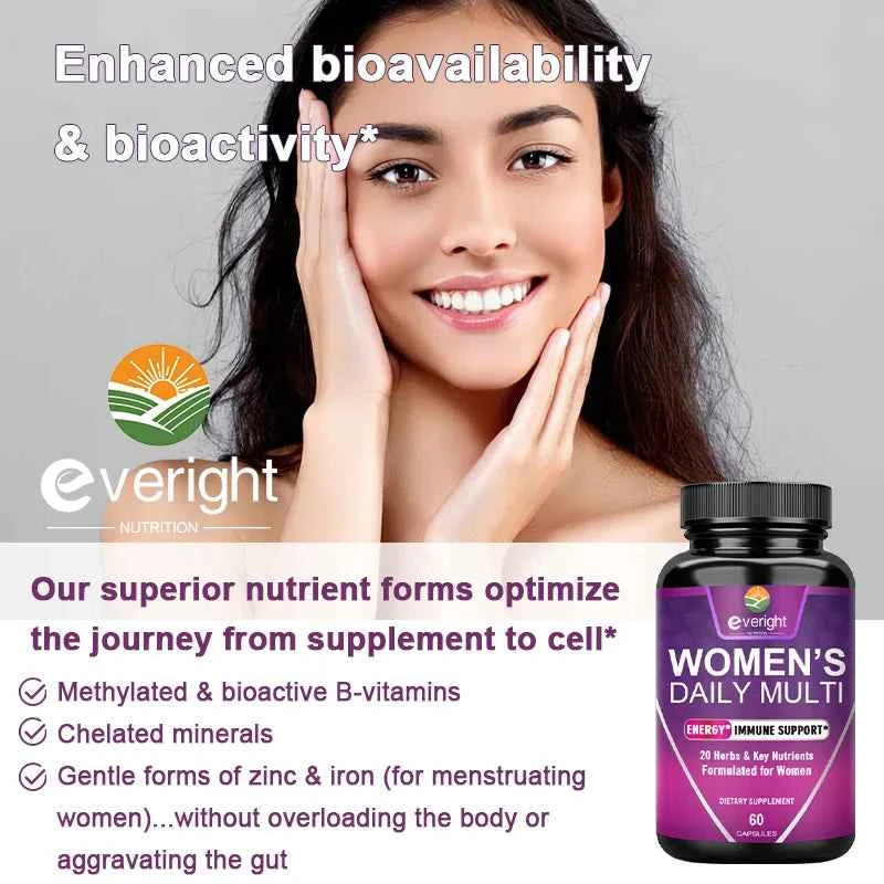 Multivitamin for Women: Supports Joints, Skin, Nails with Magnesium, Biotin, Calcium, Zinc, Selenium
