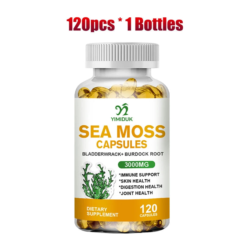 Buy 1 Get 1 Free! Organic Sea Moss Supplement, for Thyroid & Skin Health, Boosts Immunity, Energy & Digestion, GMP Certified Healthy supplements