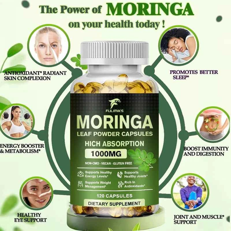 Buy 2 Get 2 Free! Pure Moringa Leaf Powder Supplement Energy, Metabolism and Immune Support,Weight Management, Non-GMO