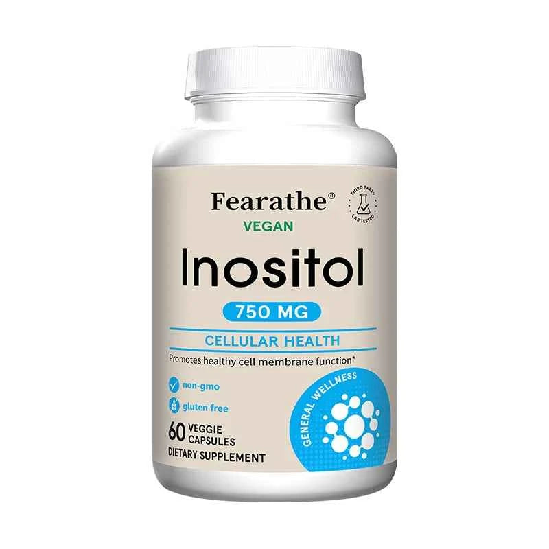Inositol 750mg Capsules, Pure Inositol Supplement, Support Female Body Wellness, Immune, Metabolic Balance & Relaxed Mood