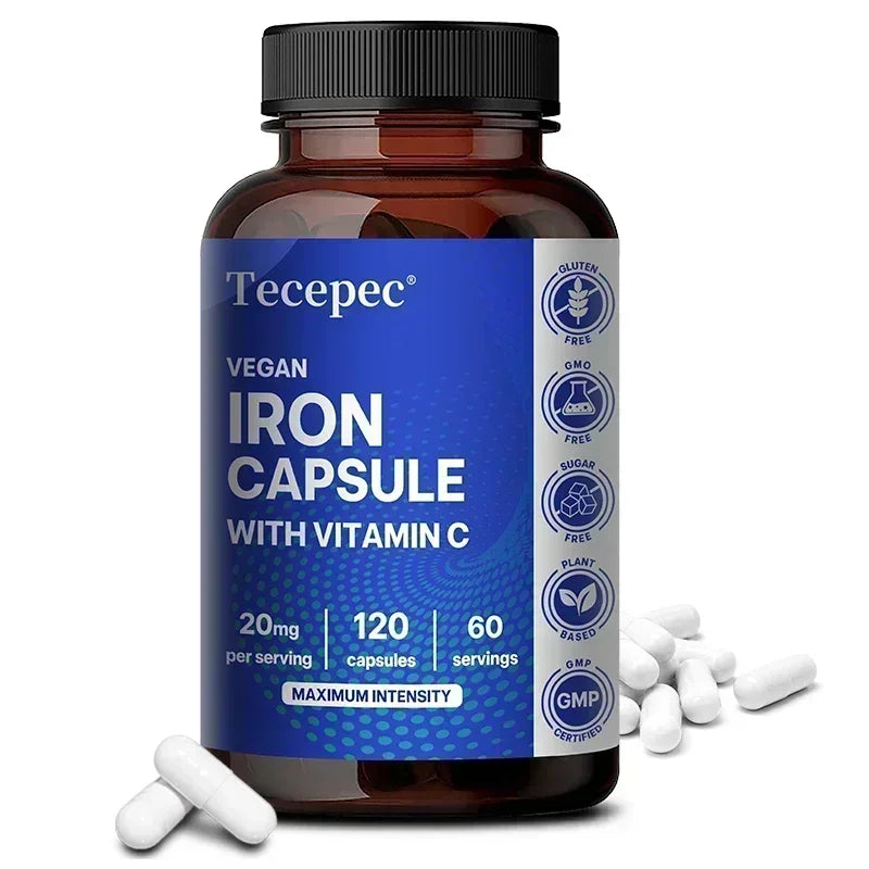 Iron Supplement with Vitamin C - Supports Energy Production, Immune Health, Oxygen Transport & Daily Wellness, Stomach-Friendly Healthy supplements
