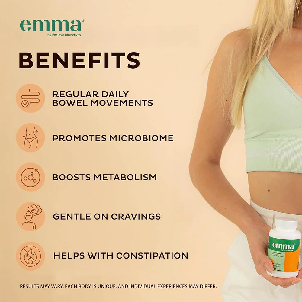 Emma Gut Health Relief Supplement for women and men, Gut and Digestive support capsules for constipation, bloating & gas relief Healthy supplements
