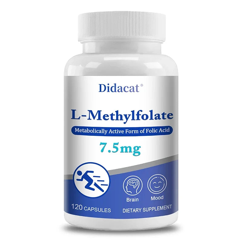 L-Methylfolate 7.5 Mg - L Methyl Folate, Methylfolate Supplement Capsules for Women & Men, Promote Brain Health, Focus, Calm Healthy supplements