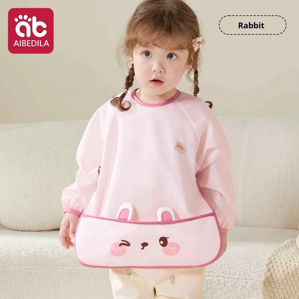 AIBEDILA Baby Eating Overalls Waterproof Children's Bibs Anti-Dressing Aprons Male Treasure Female Baby Food Supplement