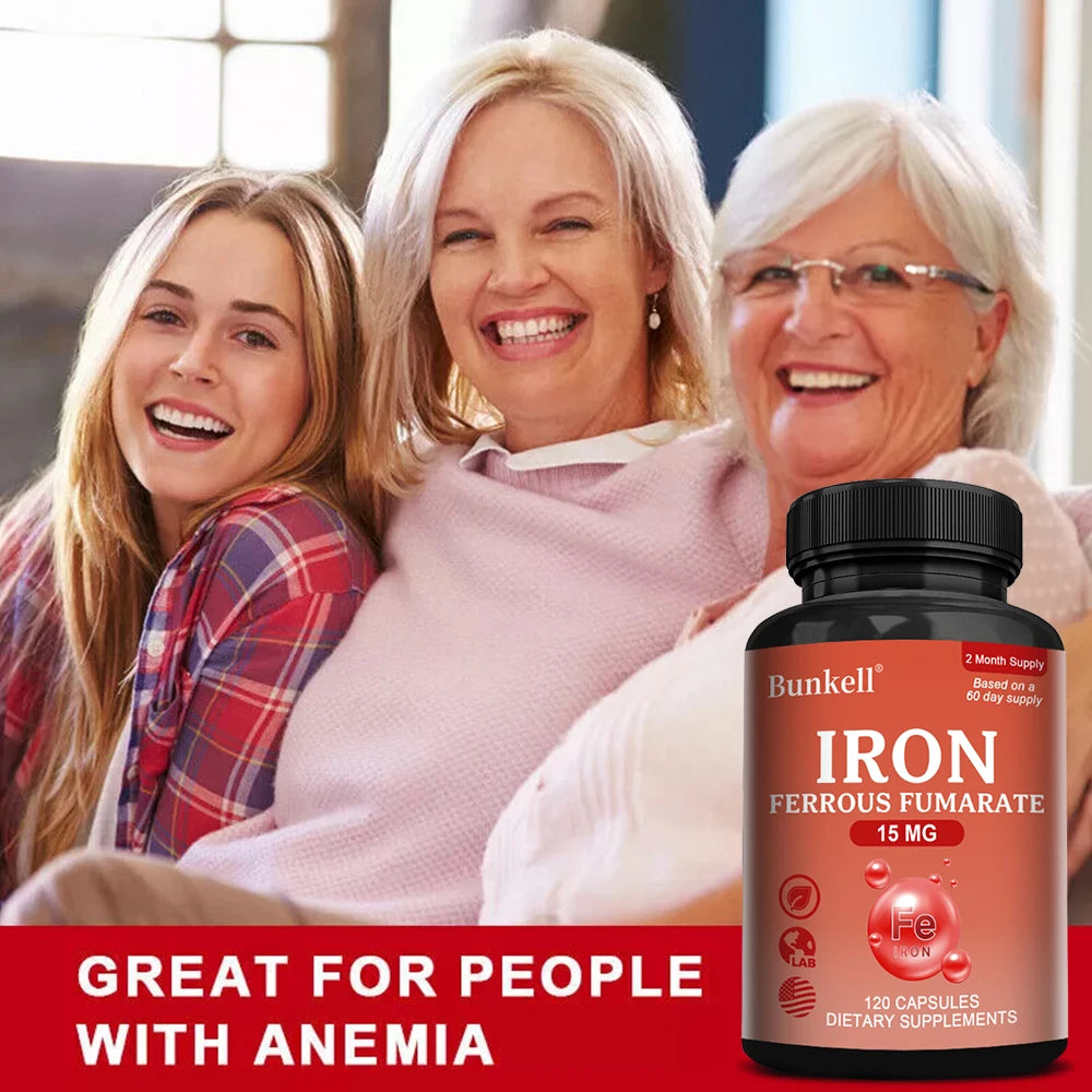 Iron Supplements - Help Maintain Healthy Immune System and Brain Health, Boost Energy Levels and Reduce Fatigue, Non-GMO Healthy supplements