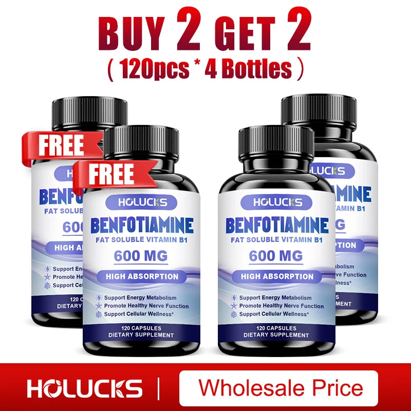 Benfotiamine Capsules, with Fat-Soluble Vitamin B1, Support Nerve Health, Energy Metabolism & Cellular Wellness for Men & Women Healthy supplements