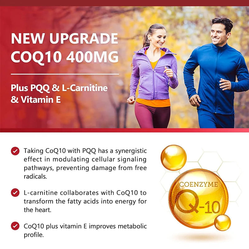Premium Coenzyme Q10 Supplement, with Omega-3s & Vitamin E, Promotes Heart Health, Cellular Energy, Antioxidant & Healthy Aging Healthy supplements