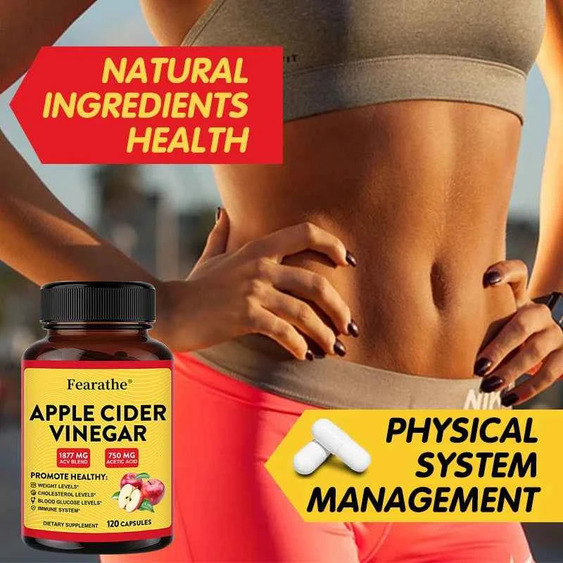 Apple Cider Vinegar - Vitamin D3 & Zinc,Immune & Weight Management Support,Healthy Supplement Non-GMO