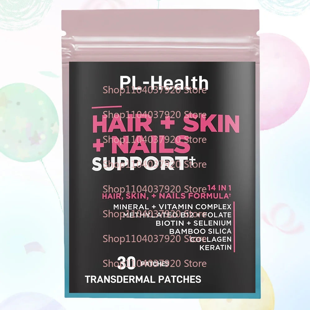 30 Patches Hair, Skin, & Nails Vitamins Transdermal Patches for Women & Men Support Hair, Skin & Nails Health Healthy supplements