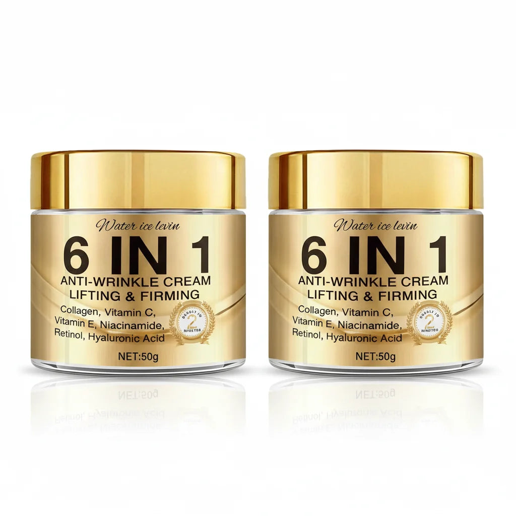 6-In-1 Anti-Wrinkle Cream. Lifts Firms Smooths Moisturizes. Collagen Vitamin C E Niacinamide Retinol Hyaluronic Acid. 50g Healthy supplements