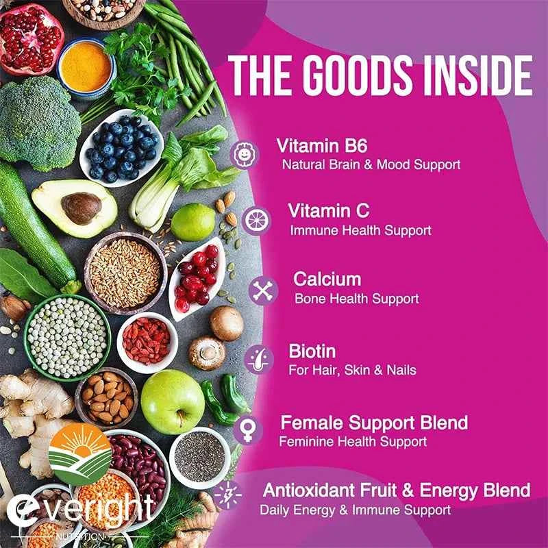 Multivitamin for Women: Supports Joints, Skin, Nails with Magnesium, Biotin, Calcium, Zinc, Selenium