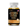 4-in-1 Turmeric and Garlic Supplements with Bioperine 2360 mg, Ginger Root Capsules for Joint, Digestion & Immune Health Support Healthy supplements