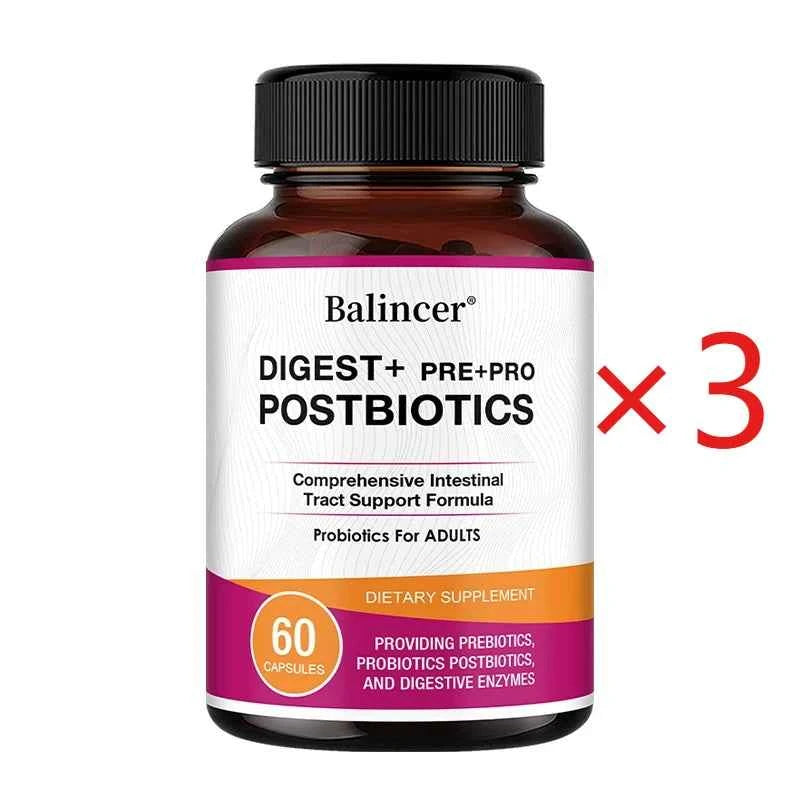 Postbiotics Digestive Enzymes Supplement - Gas & Bloating Relief, Digestion and Intestinal Health for Adults Men and Women