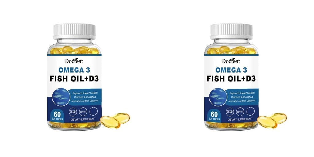 Omega-3 Fish Oil Supports Cardiovascular Wellness Calcium Absorption Immune Health 60 Softgels Nutritional Dietary Supplement Healthy supplements