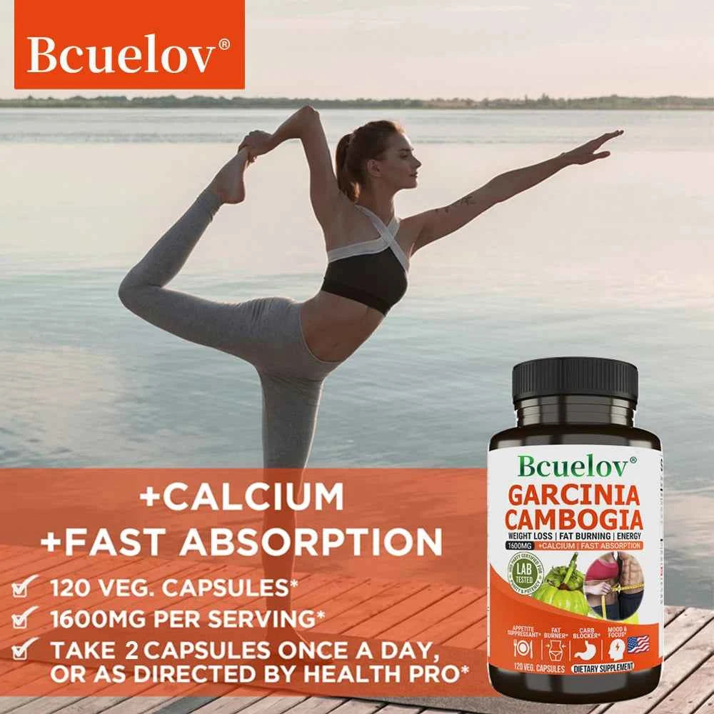 Bcuelov Garcinia Cambogia Capsule for Women & Men Fat Burning, Intestinal Cleansing, weight Management Supplement, NON-GMO