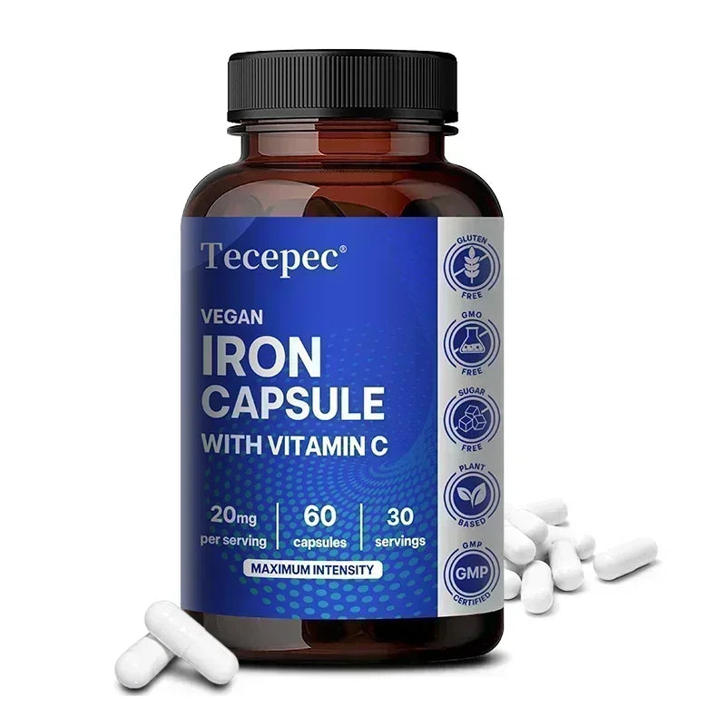 Iron Supplement with Vitamin C - Supports Energy Production, Immune Health, Oxygen Transport & Daily Wellness, Stomach-Friendly Healthy supplements