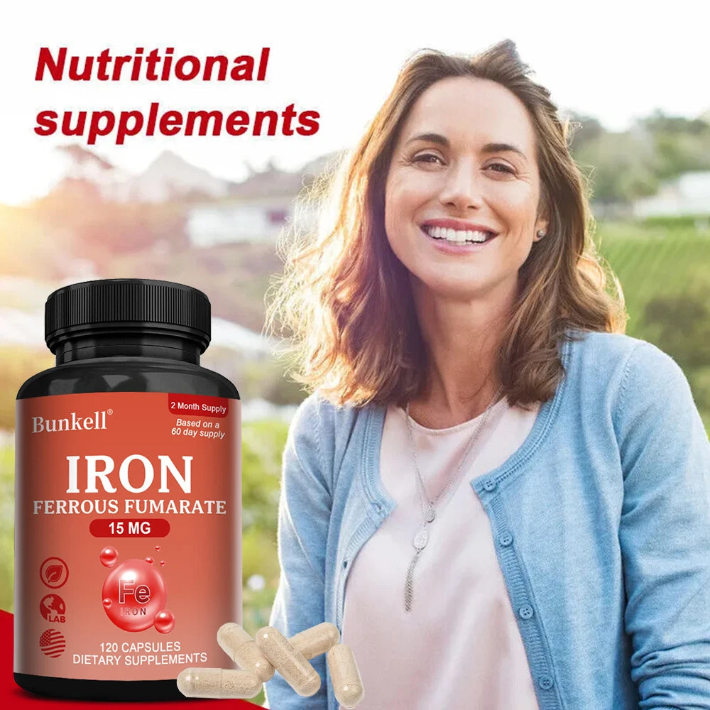 Iron Supplements - Help Maintain Healthy Immune System and Brain Health, Boost Energy Levels and Reduce Fatigue, Non-GMO Healthy supplements