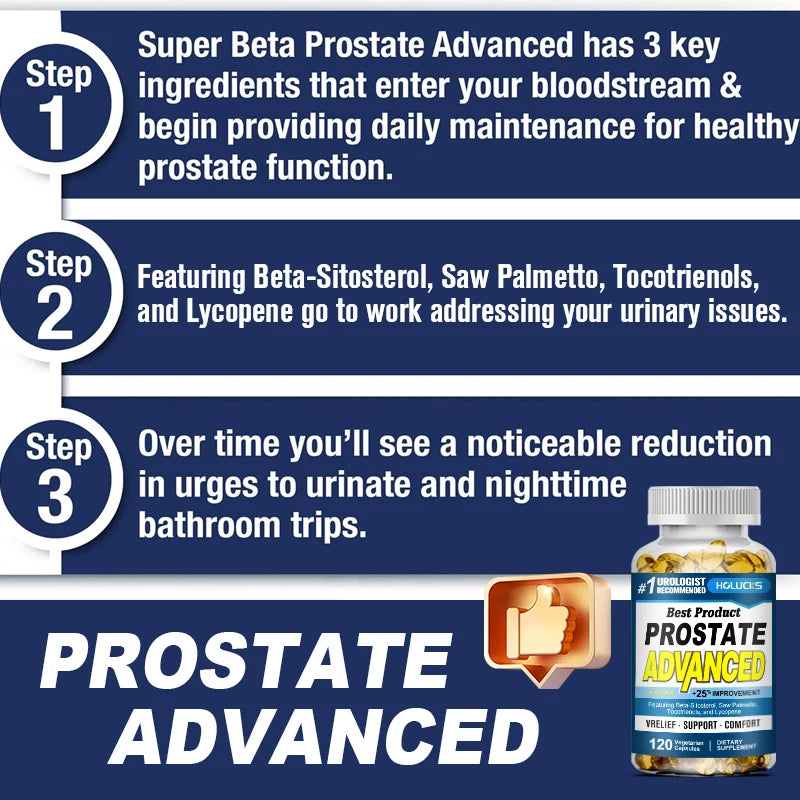 Prostate Advanced Supplement, Support Hair Health, Bladder Health, Reduce Nighttime Urination & Improve Daily Comfort for Men Healthy supplements