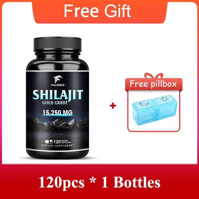 Pure Shilajit Supplement, Immune Support, Support Men and Women's Overall Health, Replenishes Body Minerals, 120 Capsules Healthy supplements