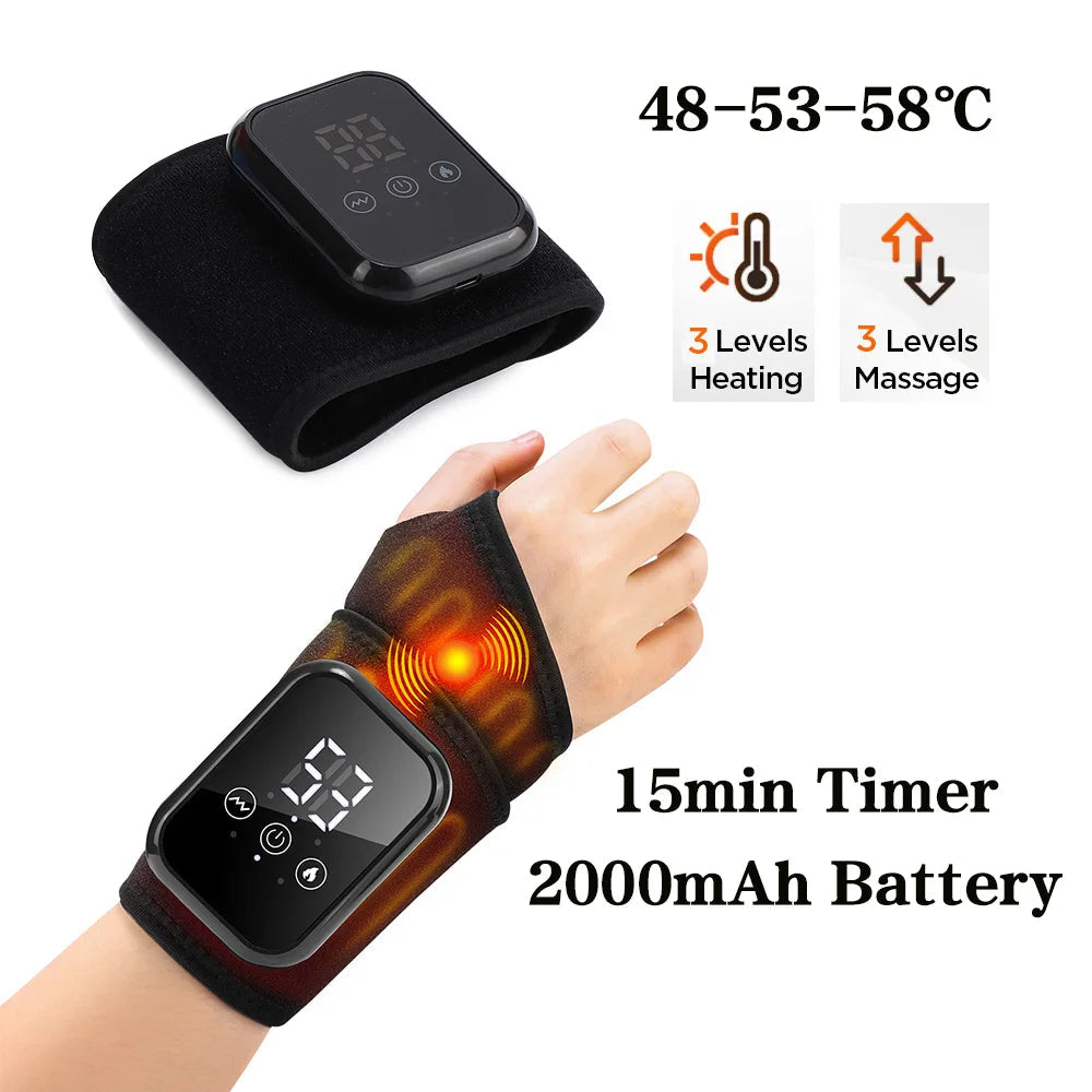 Electric Ankle Massager Hot Compress Vibration Ankle & Wrist Massage Wrap for Joint Protection Ankle Support Brace Wristband Healthy supplements