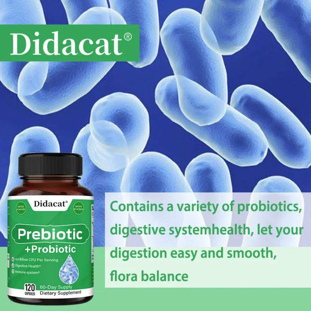 Probiotics & Prebiotics Supplement for Women & Men, Support Digestive Health, Gut Health, Immune System, 120 Capsules Healthy supplements
