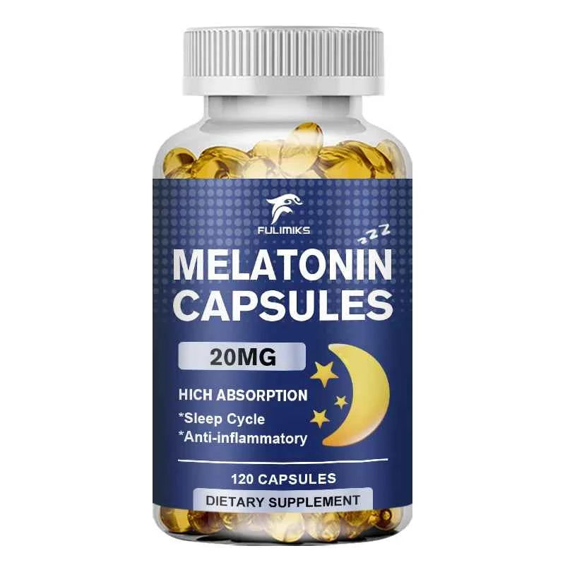 High Absorption Melatonin 20MG Supplement, Supports Natural Sleep, Reduces Stress, Aging & Nervous System Health for Men & Women