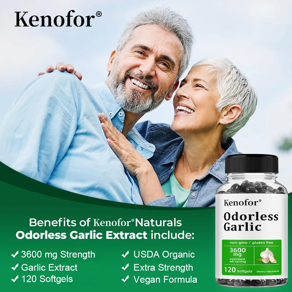 Odorless Garlic Capsules - Supports Immune and Cardiovascular, Cholesterol Health, Antioxidant, Non-GMO, Dietary Supplement Healthy supplements
