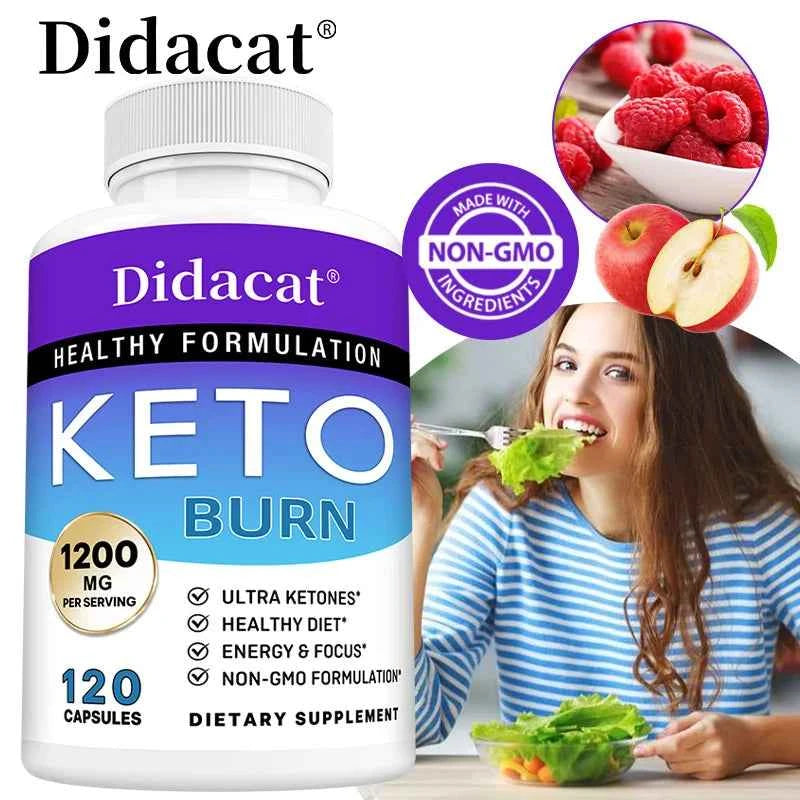 Advanced Keto Supplement - Ketogenic Fat Burner, Suppress Appetite and Support Weight Management, 120 Capsules for Men Women