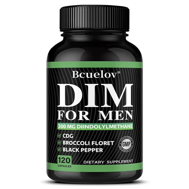 DIM Supplement 120 Capsules with Piperine - Hormone Balance Menopause Prostate Health Metabolism Support, Increase Muscle Mass Healthy supplements