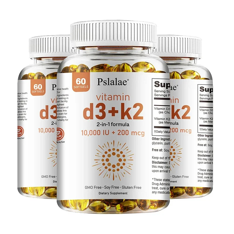 Vitamin D3 10000 IU with K2 200 Mcg, 120 Soft-Gels | 2 in 1 Immune Support, Healthy Muscle Function and Bone Health Healthy supplements
