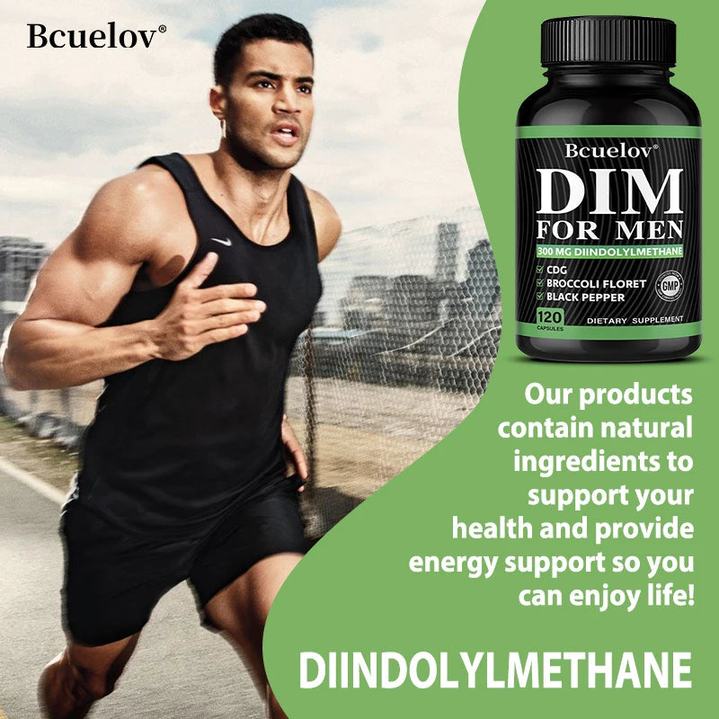 DIM Supplement 120 Capsules with Piperine - Hormone Balance Menopause Prostate Health Metabolism Support, Increase Muscle Mass Healthy supplements