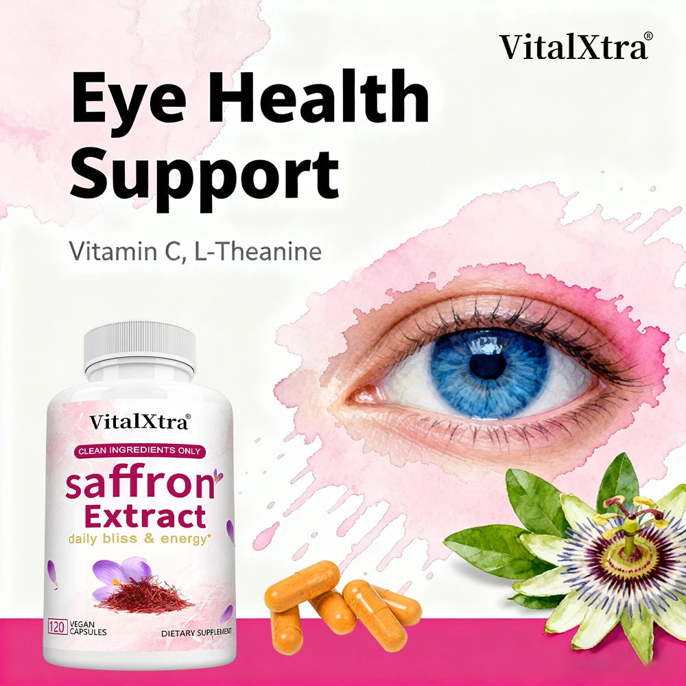 Saffron Extract Capsules Supplements for Women & Men - Premium Saffron Supplements - Mood Support, Improve Eye Health Healthy supplements