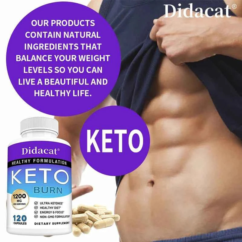 Advanced Keto Supplement - Ketogenic Fat Burner, Suppress Appetite and Support Weight Management, 120 Capsules for Men Women
