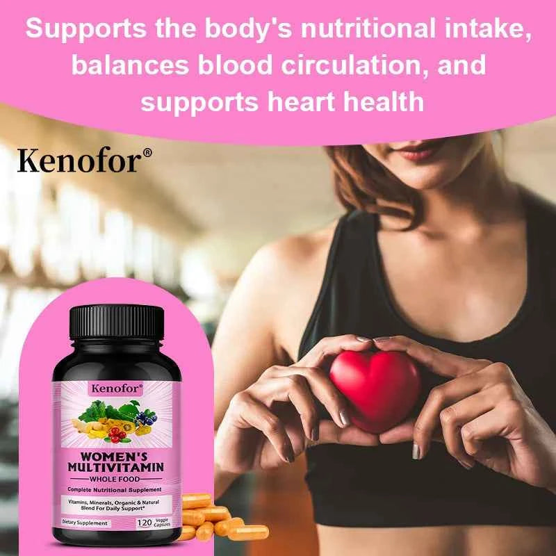 Women's Complete Multivitamin Multimineral Capsules - Hair Skin Nails & Joint Support, Heart Brain Immune Health, 120 Counts