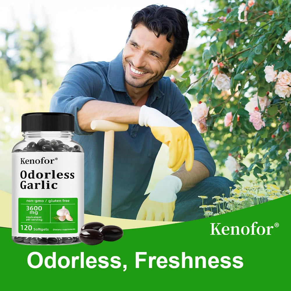 Odorless Garlic Capsules - Supports Immune and Cardiovascular, Cholesterol Health, Antioxidant, Non-GMO, Dietary Supplement Healthy supplements