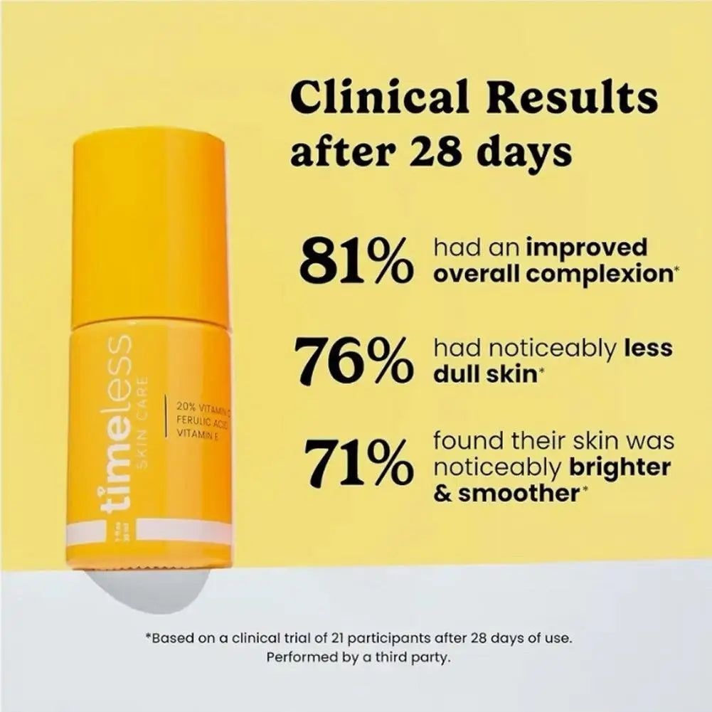 Timeless 20% Vitamin C Serum with Ferulic Acid & Vitamin E, Hydrating & Firming Face Serum, 30ml Antioxidant Skin Care Healthy supplements