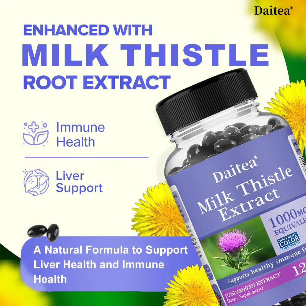 Natural Milk Thistle Supplement - Detoxifying and Cleansing for Men and Women, Liver Health and Supports Liver Function Healthy supplements