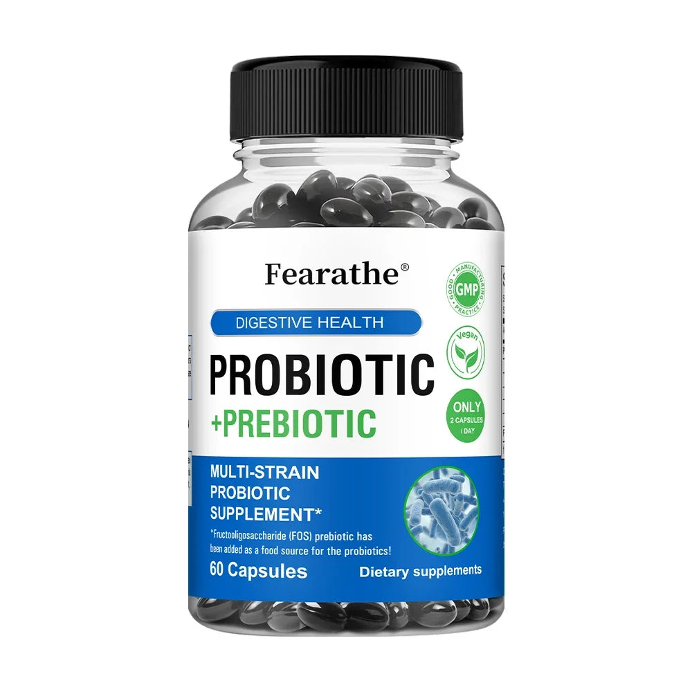 Prebiotics and Probiotics Gut Health Supplement - Digestive Health Acidophilus Probiotic Capsules with Men and Women Healthy supplements