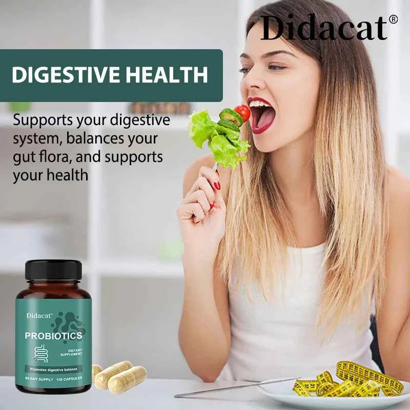 Probiotics Dietary Supplement for Digestive & Gut Health for Men & Women, 120 Capsules