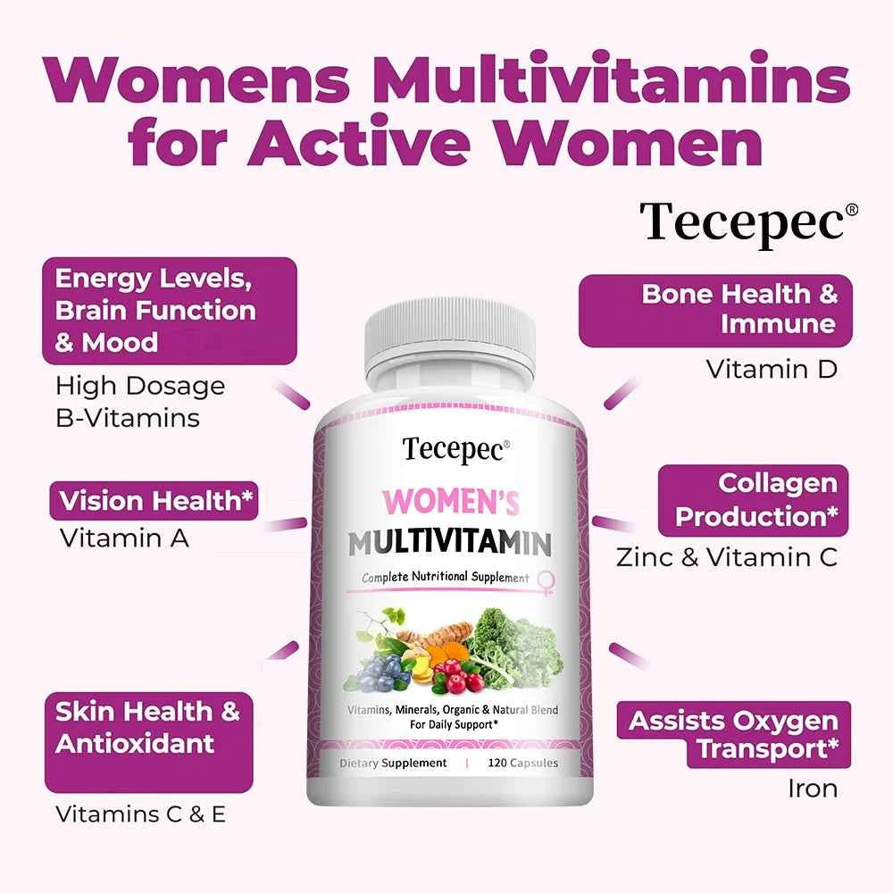 Women's Multivitamin Multimineral Capsules - Magnesium Biotin Calcium Selenium, Supports Skin Nails Joint Bone Immune Energy