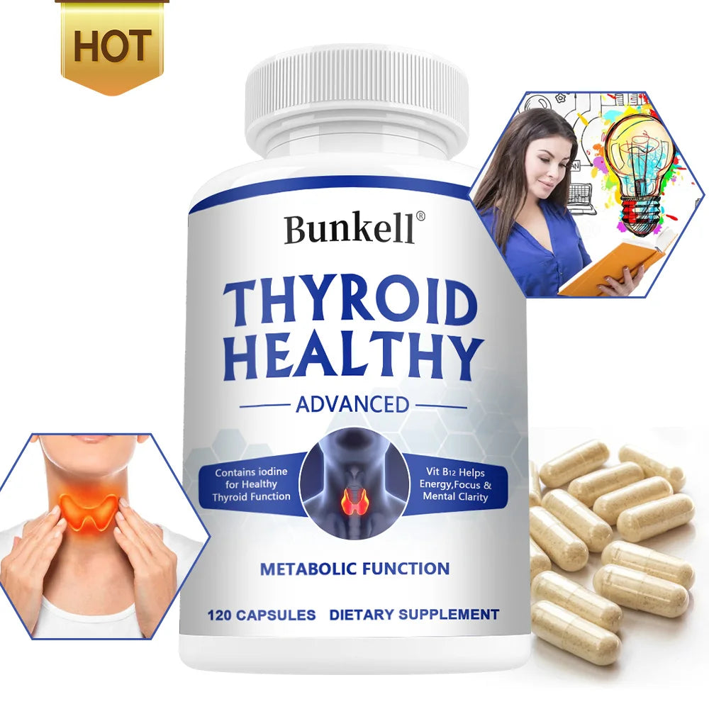 Thyroid Support Supplement for Women and Men, with Iodine, B12 and L-Tyrosine, Supports Hormone Health, Energy and Metabolism Healthy supplements