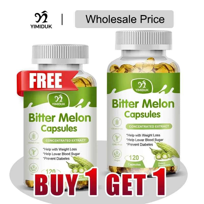 Buy 1 Get 1 Free! Bitter Melon Extract Supplement, for Natural Blood Sugar, Metabolism Booster & Weight Management Aid, Vegan