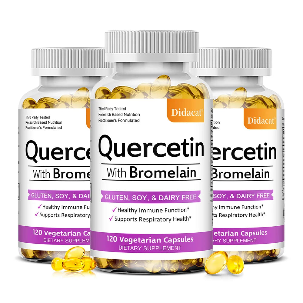 Quercetin with Bromelain Supplement, Enhance Immunity Respiratory, Antioxidant and Help Maintain Cardiovascular Health Healthy supplements
