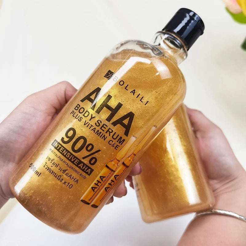 ALPHA Hydroxy Acids 24K Gold Face Body Serum Vitamin C&E Essence Firming Moisturizing Spots Remover Whitening Skin Care 500ml Healthy supplements