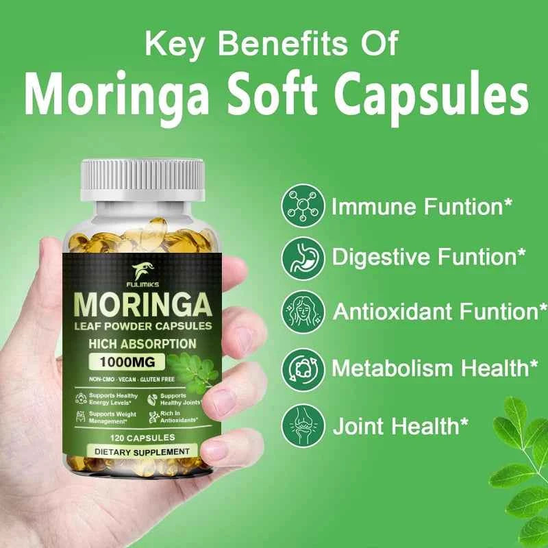Buy 2 Get 2 Free! Pure Moringa Leaf Powder Supplement Energy, Metabolism and Immune Support,Weight Management, Non-GMO