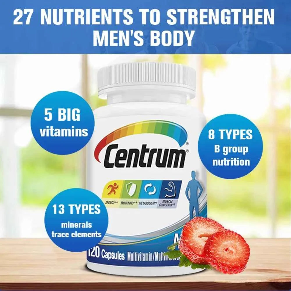 Multivitamin for Men, Multivitamin/Multimineral Supplement with Vitamin D3, B Vitamins and Antioxidants, Gluten Free, Non-GMO