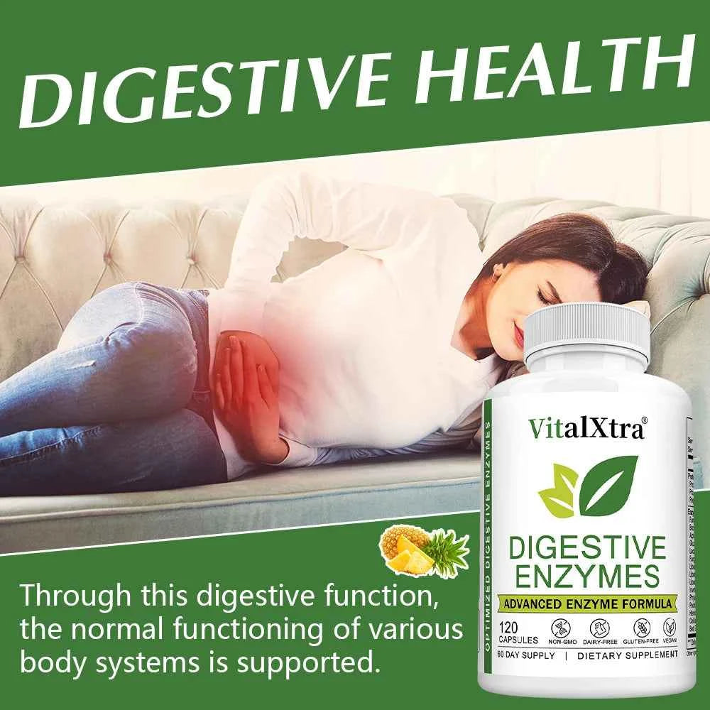 Digestive Enzyme Supplement-Supports Nutrient Absorption, Gut Health, Boosts Immunity, Non-GMO, Suitable for Both Men and Women