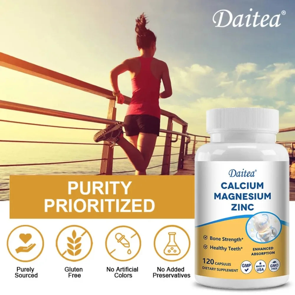 Calcium, Magnesium, Zinc Supplement - Supports Bone Health and Immune System Enhances Nutrient Absorption Healthy supplements