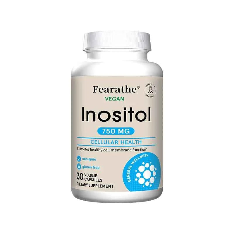Inositol 750mg Capsules, Pure Inositol Supplement, Support Female Body Wellness, Immune, Metabolic Balance & Relaxed Mood
