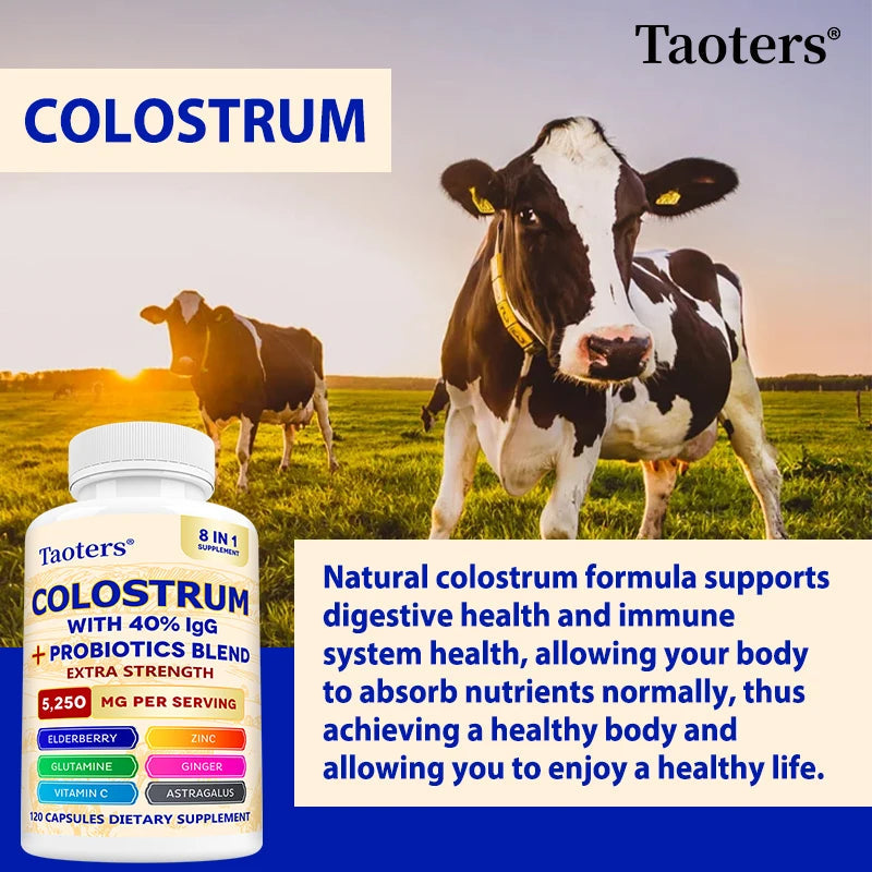 Colostrum Supplement, Contains 40% IgG + Probiotic Mixture, Support Gut, Muscle & Immune Health, Boost Immunity, for Men & Women Healthy supplements